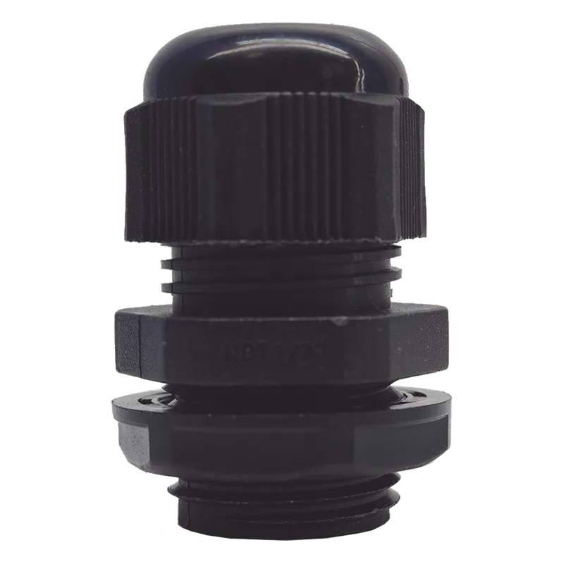 Conector Plástico Negro Tipo Glándula para Rosca NPT 1/2" TXPRO TXG-PG-12NBK