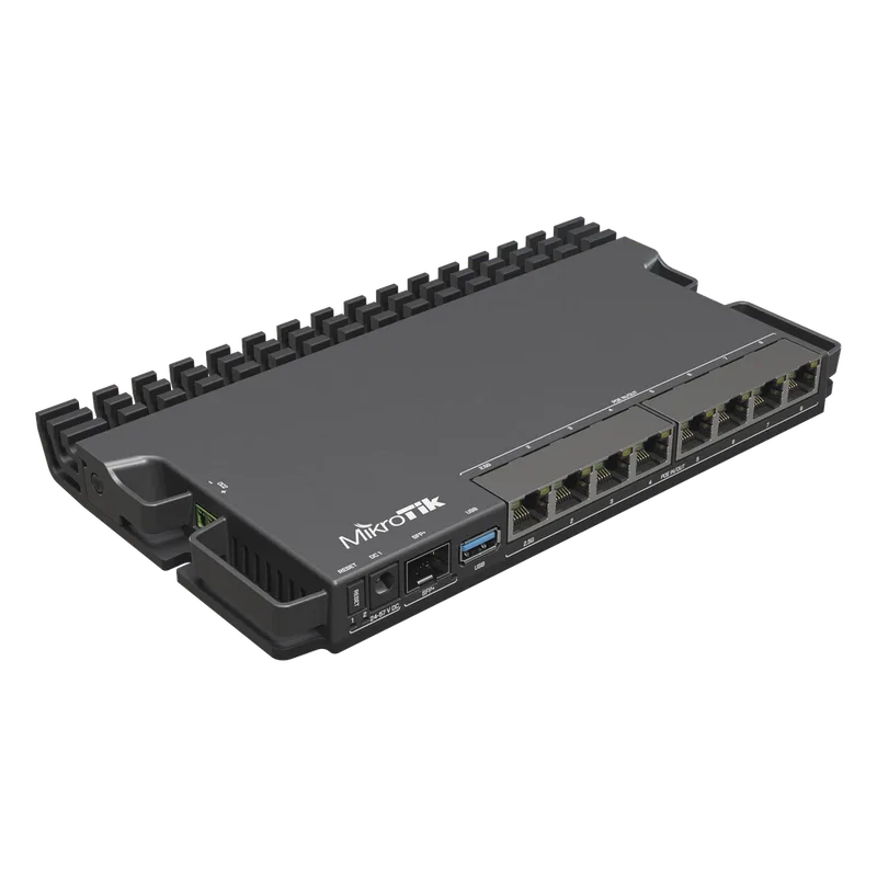RB5009UPr+S+IN 8 puertos PoE in/out, 1 SFP+, Solo RouterOS v7 MIKROTIK