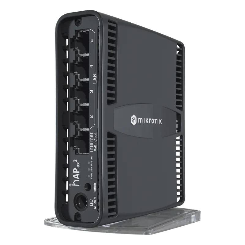 (hAP ax2) Router inalámbrico Wi-Fi 6 160mW de Potencia, 5 puertos gigabit, Port 1 PoE in/out MIKROTIK C52IG-5HAXD2HAXD-TC