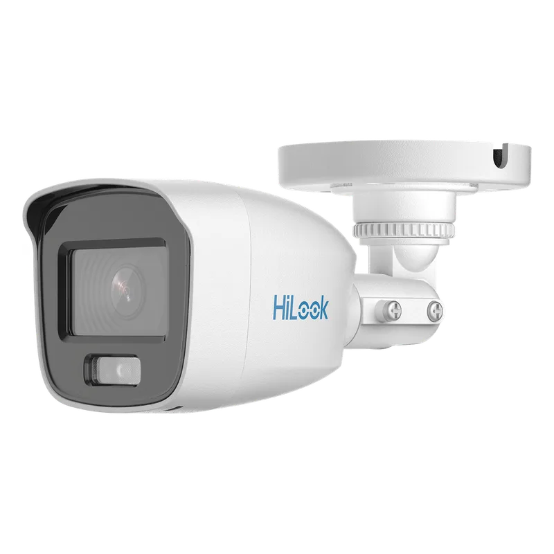 [ColorVu] Bala TURBOHD 2 Megapixel (1080p) / Imagen a Color 24/7 / Lente 2.8 mm / Microfono Integrado / Luz Blanca 20 mts / IP66 / Metálica HiLook by HIKVISION THC-B129-MS