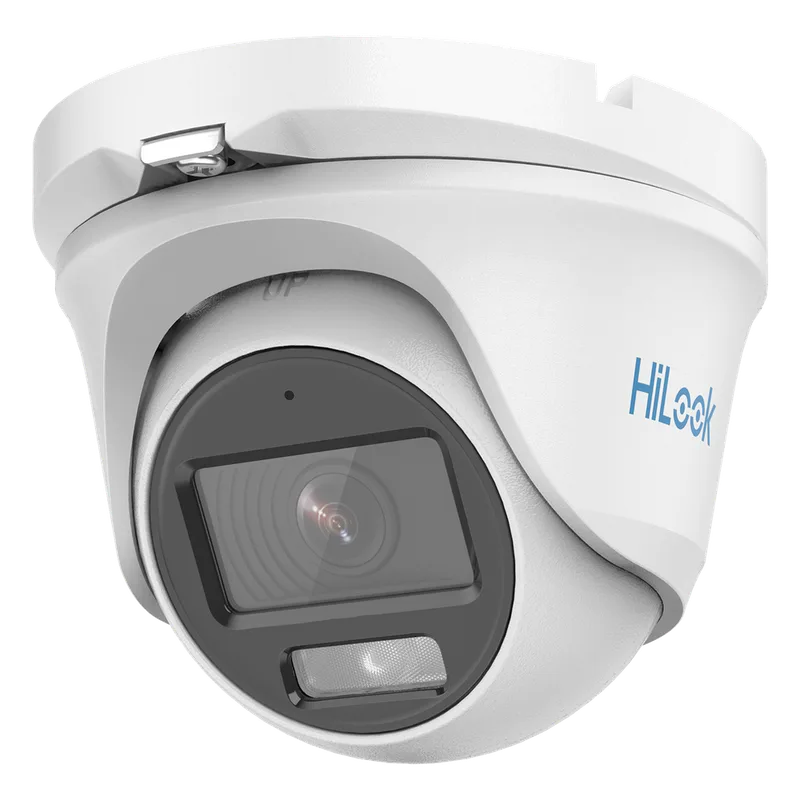 [ColorVu] Turret TURBOHD 1080p / Imagen a color 24/7 / Lente 2.8 mm / Micrófono Integrado / Luz Blanca 20 mts / IP66 / Metálica HiLook by HIKVISION THC-T129-MS