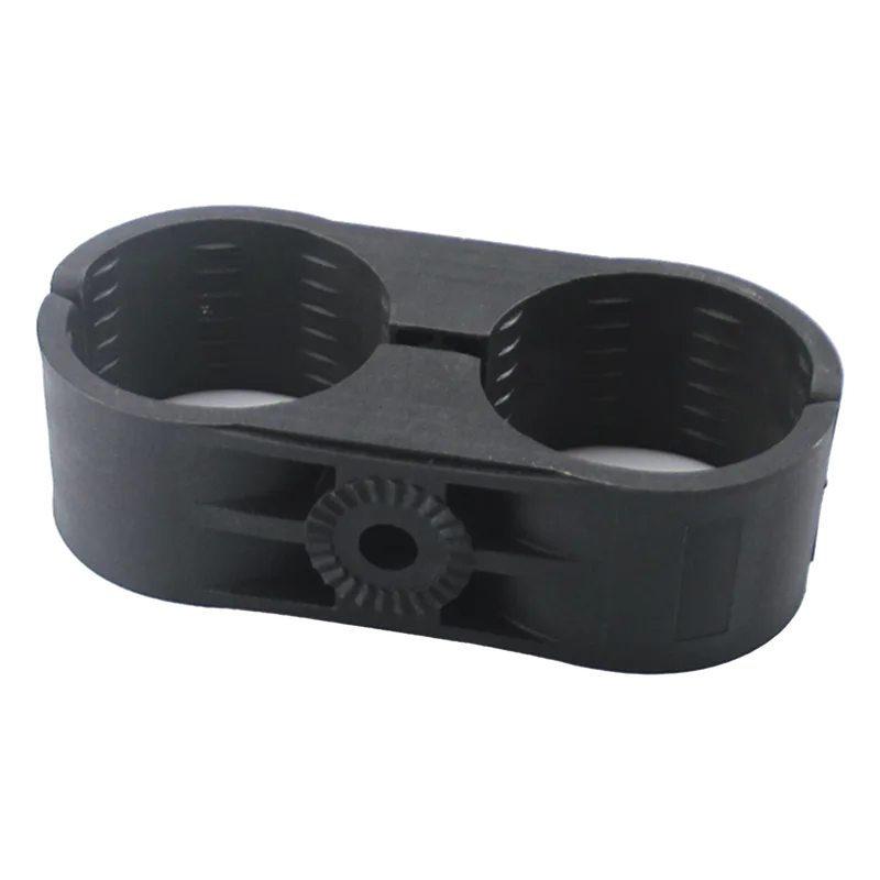 Sujetador Plástico para Cable Coaxial 1-5/8" / Doble / Montaje en Varilla Roscada 3/8" o M10 / Paquete de 10 Piezas TOWERS CB158