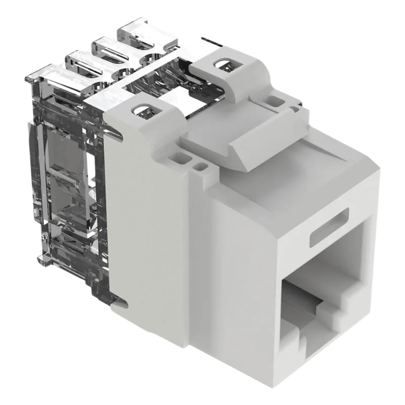 Conector Jack Estilo 110 (de Impacto), Tipo Keystone, Categoría 6A, de 8 Posiciones y 8 Cables, Color Blanco PANDUIT NK6X88MWH