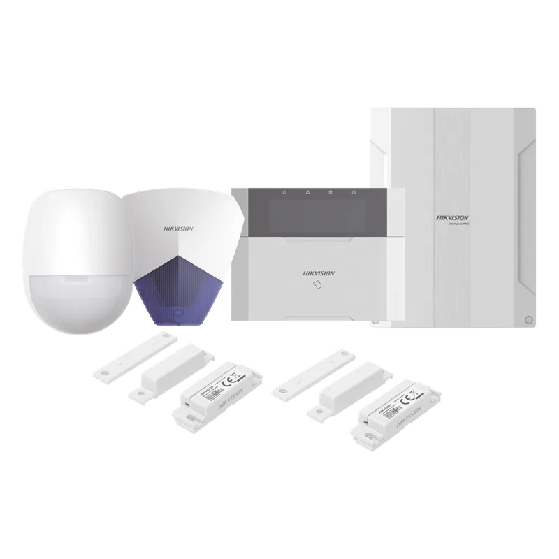 KIT Panel de Alarma AX HYBRID PRO / 1 Panel Híbrido / 1 Teclado LCD / 1 PIR / 2 Contactos Magnéticos / 1 Sirena Azul HIKVISION DS-PHA64-LP/PACK(B)