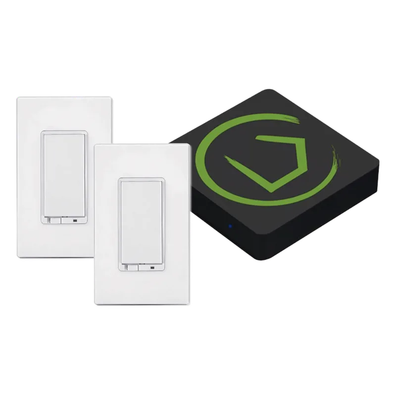 KIT HUB Controlador inteligente para dispositivos Zwave, Zigbee, Shelly, Lutron, incluye 1 HUB / 2 Apagadores inteligentes On/Off Zwave HUBITAT INC HC7K1