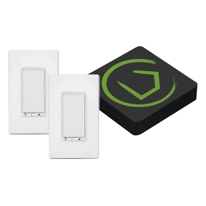 KIT HUB Controlador inteligente para dispositivos Zwave, Zigbee, Shelly, Lutron, incluye 1 HUB / 2 Atenuadores inteligentes On/Off Zwave HUBITAT INC HC7K2