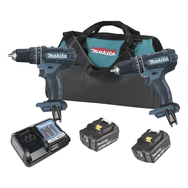 KIT (DHP482Z Rotom..+ DTW181Z Pistola Impacto) 2 Baterías de 3 AH y Cargador Estuche de Lona18V MAKITA DLX2501S