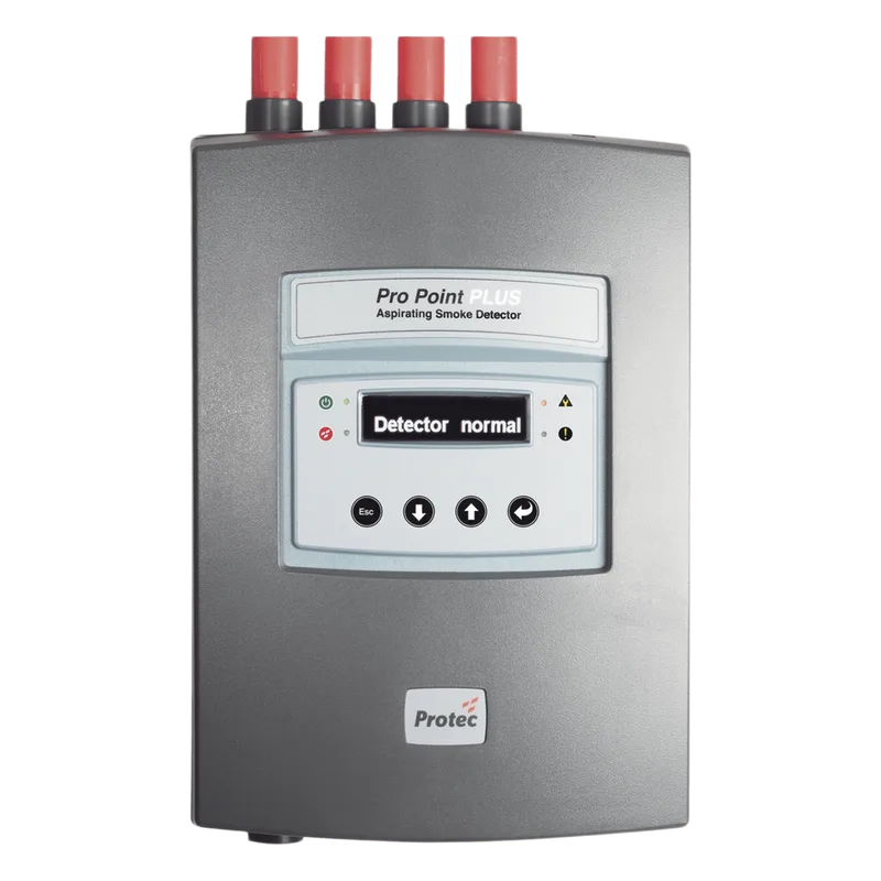 Detector de Humo por Aspiracion / ProPointPlus 1 Tubo / 2500 m2 / SCD Optico y CO / OLED / TCP/IP / EN 54-20 SAFE FIRE DETECTION INC. 61986104-FMULOP1