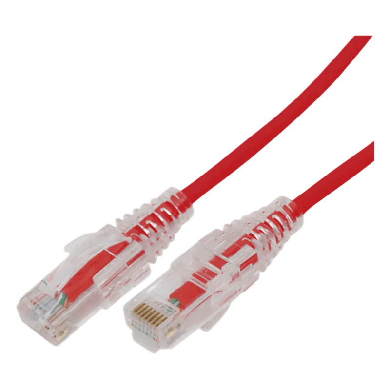 Cable de Parcheo Slim UTP Cat6A - 2 Metros (6.56 Pies) Rojo, Diámetro Reducido (28 AWG) LINKEDPRO BY EPCOM LP-UT6A-200-RD28
