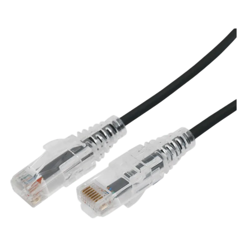 Cable de Parcheo Slim UTP Cat6A - 2 Metros (6.56 Pies) Negro, Diámetro Reducido (28 AWG) LINKEDPRO BY EPCOM LP-UT6A-200BK28