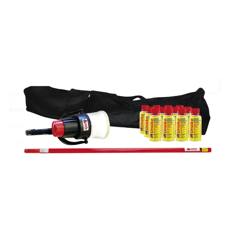 Kit De Prueba De Detectores De Humo, Incluye Extension Telescópica SOLO-101 1.2 m, Dispensador SOLO-330 4", 12 Latas De Humo M8 y Bolsa De Transporte SOLO-604 SDI SOLO-810-KIT