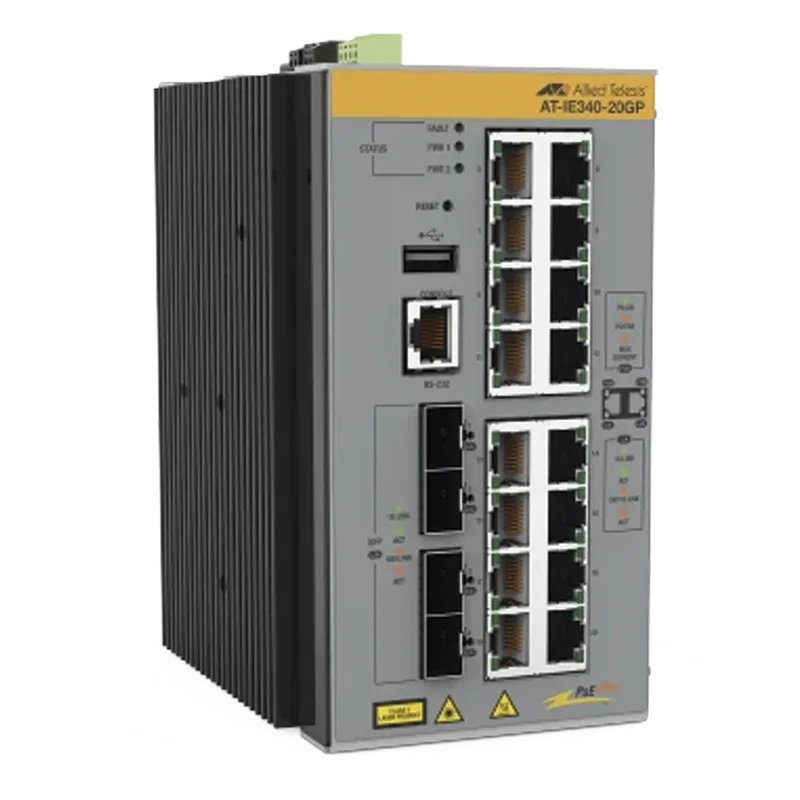 Switch Industrial Capa 3, 16x 10/100/1000T PoE+, 4x 100/1000X SFP (TAA compliant) ALLIED TELESIS AT-IE340-20GP-980