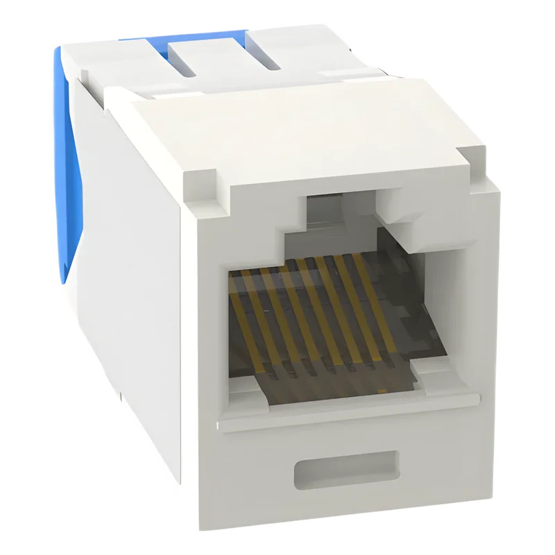 Conector Jack RJ45 Estilo TG, Mini-Com, Categoría 6A, Con Gel Resistente a la Corrosión, de 8 Posiciones y 8 Cables, Color Blanco Mate PANDUIT CJE6X88TGIW