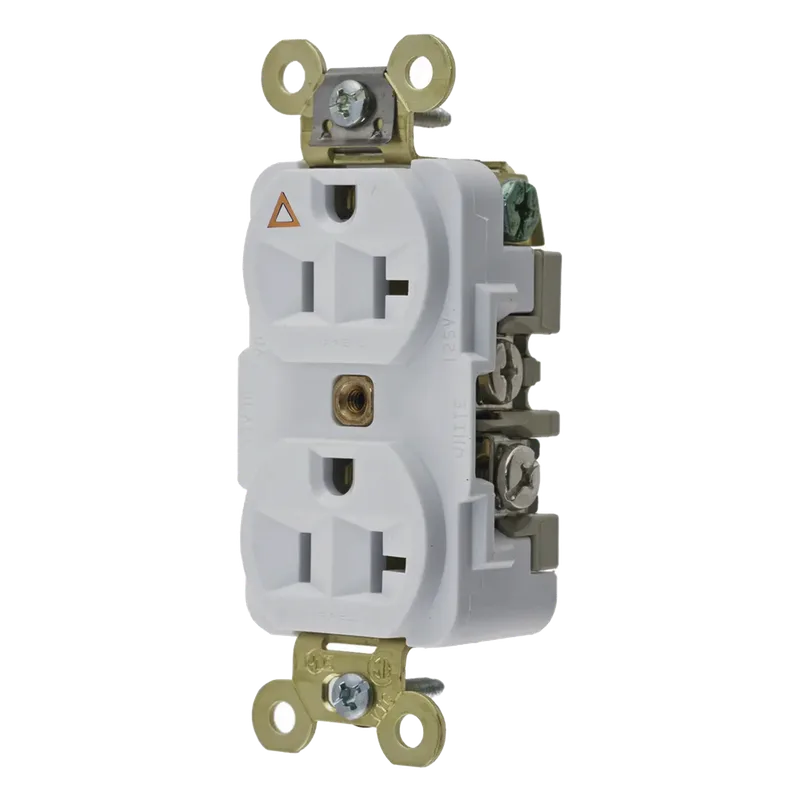 Contacto Dúplex Conexión a Tierra Aislada/ 20 A 125 V/ 2 polos 3 Hilos/ Color Blanco/ Nema 5- 20R/ Grado Industrial. HUBBELL HUB-IG5362W