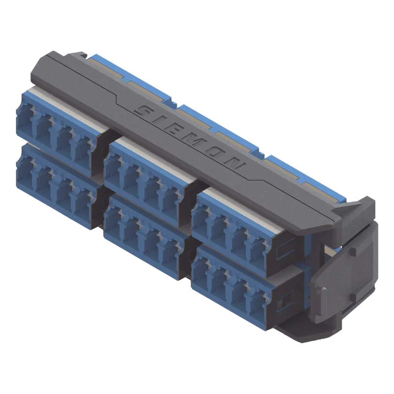 Placa Acopladora LightVerse, 12 Conectores Dúplex LC/UPC Shuttered, Acepta hasta 24 Fibras Monomodo SIEMON LVA24-LSU-BC-A
