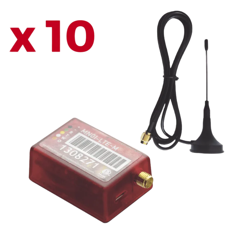 KIt de 10 Comunicadores de Alarma MN01LTEM con Antena 4GLTEM and 5G / Incluyen 2 Años de Cobertura / Aplicación Gratuita / Cero Configuración / Compatible Honeywell/DSC/CROW/PIMA M2M SERVICES KIT10MN01