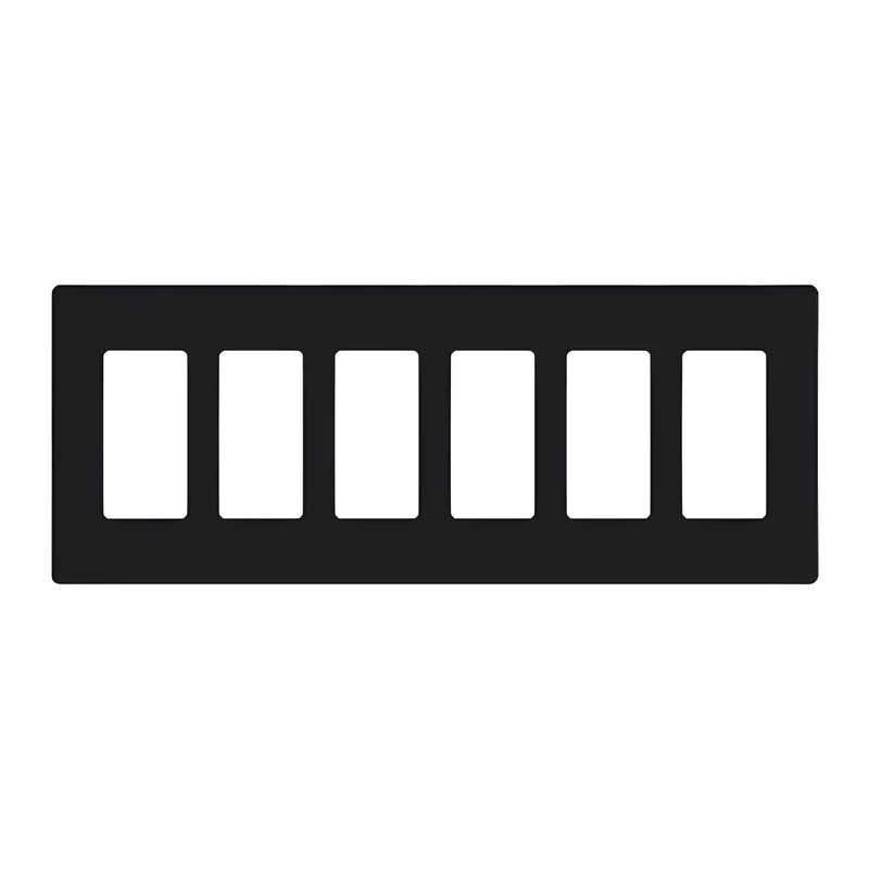 Placa de pared de 6 espacios para atenuadores e interruptores Lutron, línea Designer Satin Colors LUTRON ELECTRONICS SC6MN