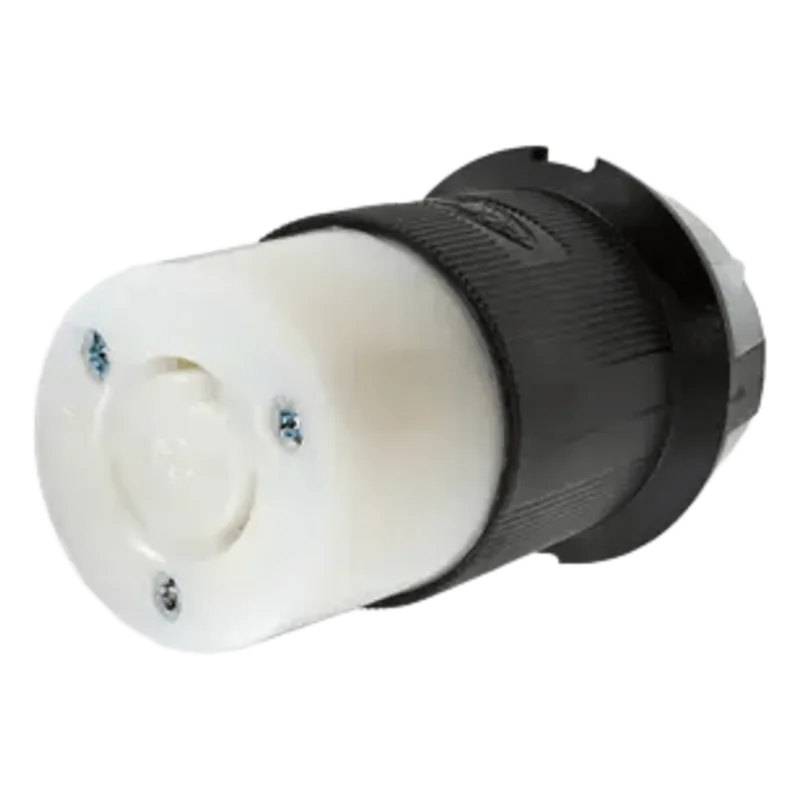 Conector Industrial con Bloqueo de Media Vuelta / 20 A 250 V CA / 2 Polos 3 Hilos / Color Blanco y Negro / Nema L6-20R. HUBBELL HUB-HBL-2323