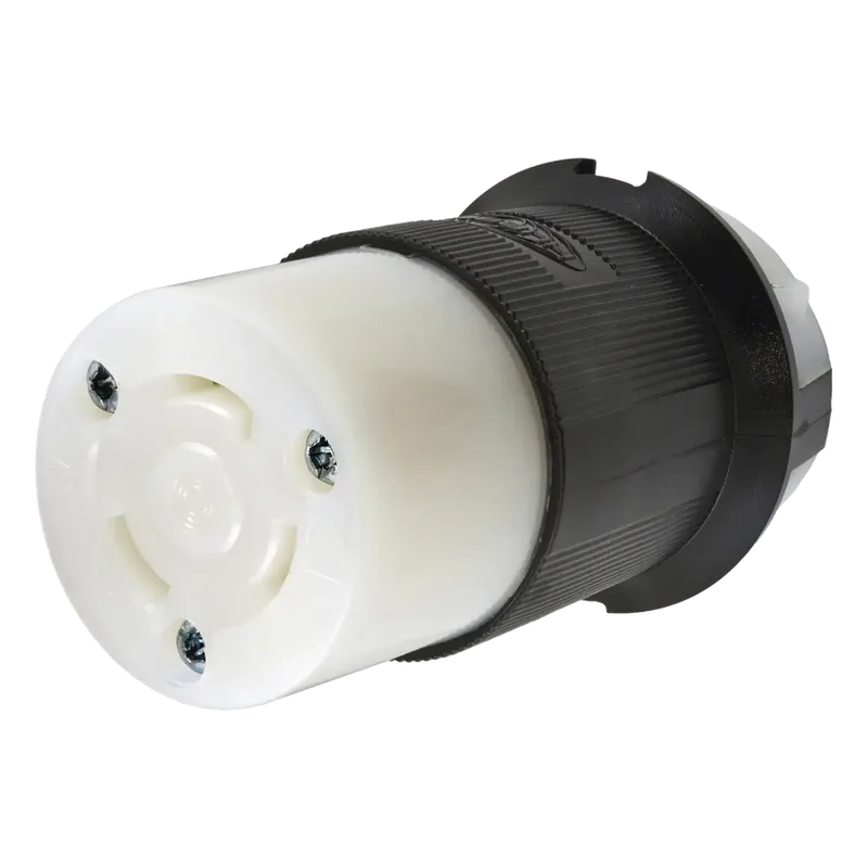 Conector Industrial con Bloqueo de Media Vuelta / 30 A 125 V CA / 2 Polos 3 Hilos / Color Blanco y Negro / Nema L5-30R. HUBBELL HUB-HBL2613