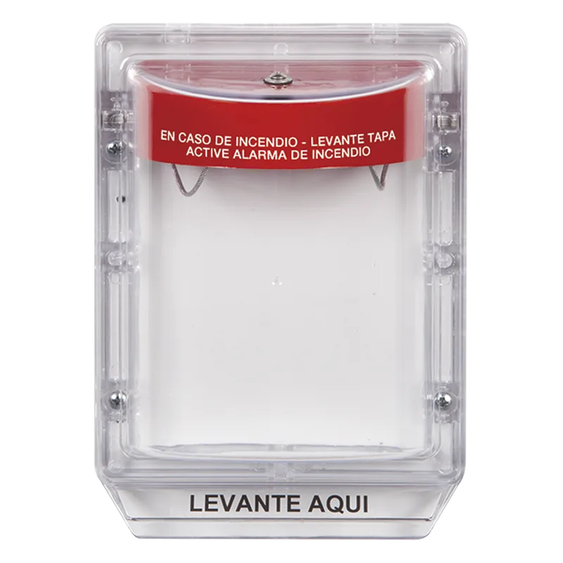 Cubierta Protectora de Policarbonato Serie Stopper IIÆ, Con Bocina, Sin Espaciador, Montaje Empotrado, Etiqueta en Español STI STI-1100-ES