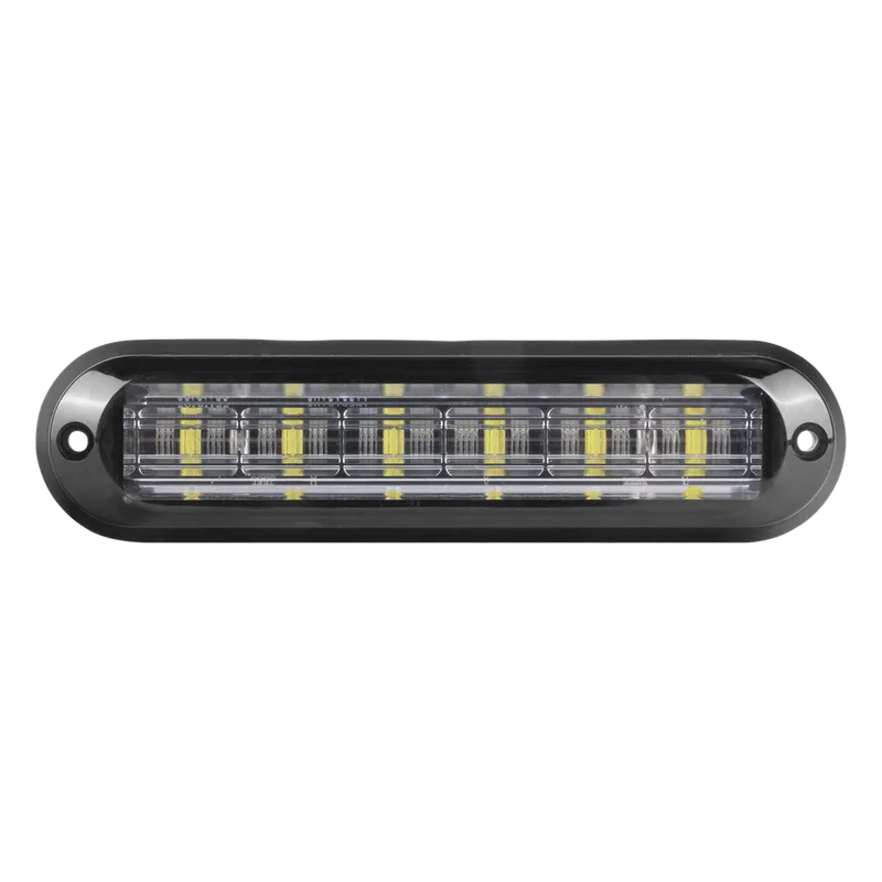 Luz Auxiliar Ultra Brillante IP67 de 6 LEDs, Color Rojo/Claro, con mica transparente y bisel negro EPCOM INDUSTRIAL SIGNALING XLT1835RW