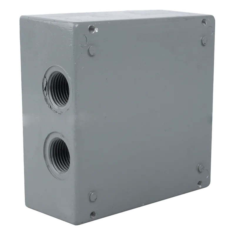 Caja Condulet Cuadrada de 3/4" (19.05 mm) con 4 bocas a prueba de intemperie. RAWELT RC-0493