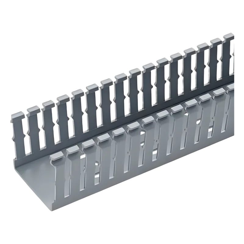 Canaleta Ranurada de PVC sin Tapa, Tipo F, 2.25 in de Ancho, 3.14 in de Alto y 1800 mm de Largo, Color Gris PANDUIT F2X3LG6