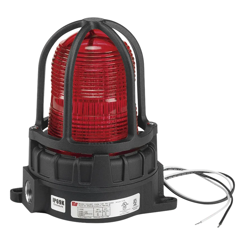 Luz de Advertencia LED Industrial / Rojo / 120-240 VCA / Montaje en Superficie o Tubo 3/4 in / IP66 Tipo 4X / 50,000 h / Ubicaciones Peligrosas FEDERAL SIGNAL INDUSTRIAL 191XLS-120240-R