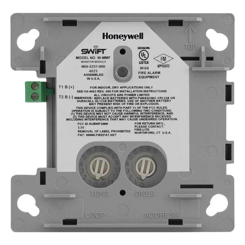 Módulo monitor inalámbrico direccionable para contactos secos, malla SWIFT FlashScan, batería litio 2 años NOTIFIER FW-MM