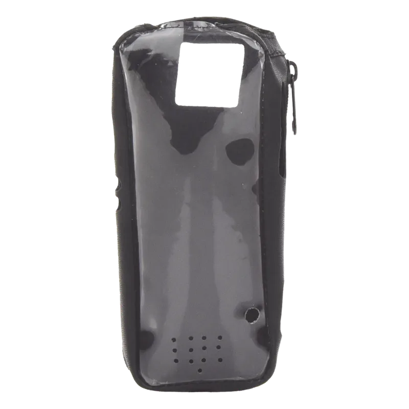 Funda Reforzada en Piel para Cinto, con Cierre y Amplio Visor Frontal Transparente para Radios Aéreos IC-A25. FSMIC-A25