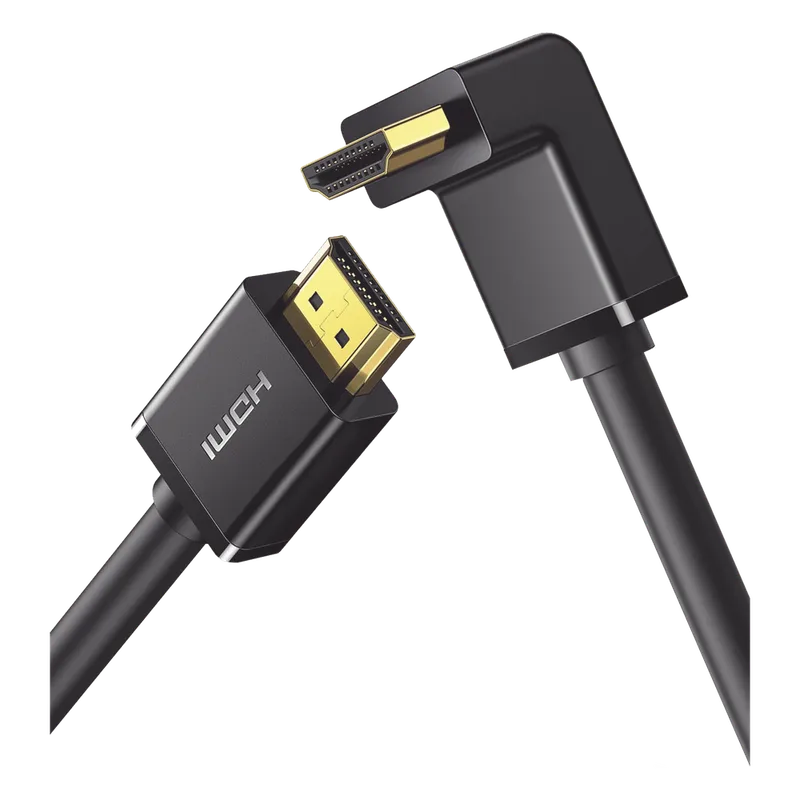 Cable HDMI 2.0 en Angulo de 90° / 2 m / 4K@60Hz / HDR / 3D / HEC (Canal Ethernet HDMI) / ARC (Canal de Retorno de Audio / CEC / 32 canales de Audio / HDCP 2.2 / Dolby Atmos / 18 Gbps / Blindaje Múltiple UGREEN 10173