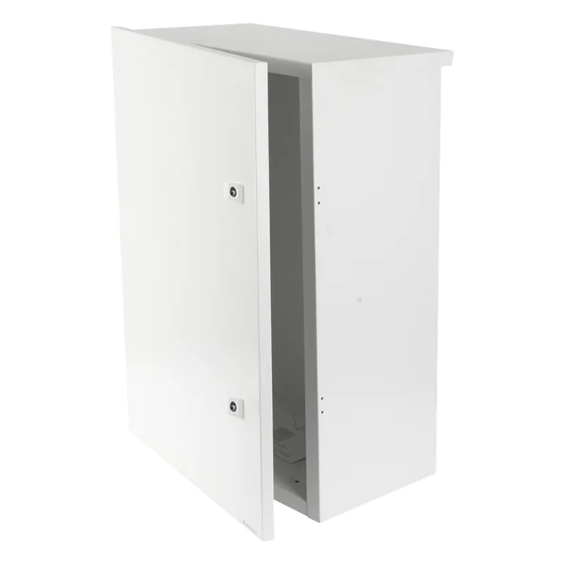 Gabinete para instalación de 2 Baterías PL110D12, Fabricado en Lámina Galvanizada, Accesorios para piso o poste (No incluidos) EPCOM INDUSTRIAL EI-PCB-04-07-03-W3S