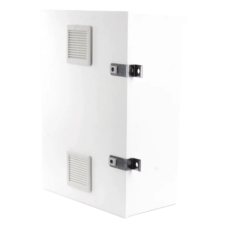 Gabinete para instalación de 2 Baterías PL110D12, Fabricado en Lámina Galvanizada, Accesorios para piso o poste (No incluidos) EPCOM INDUSTRIAL EI-PCB-04-07-03-W3V