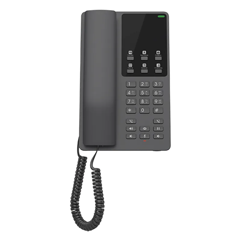 Teléfono IP Hotelero Wi-Fi, 2 líneas SIP con 2 cuentas, codec Opus, IPV4/IPV6, color negro, con gestión en la nube GDMS GRANDSTREAM GHP621W