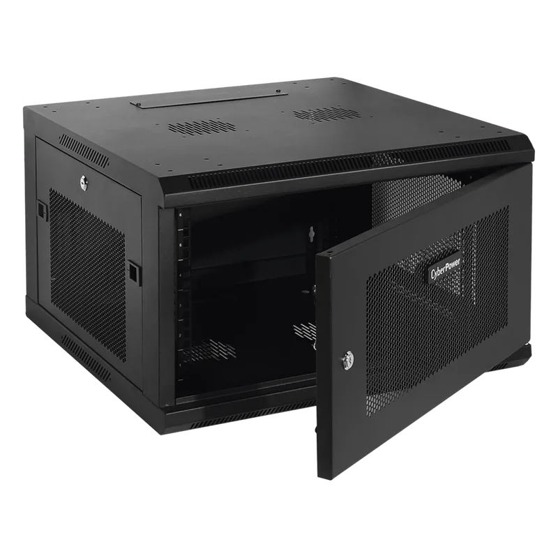 Gabinete Fijo para Montaje en Pared con Puerta Perforada, 6UR (600 x 372 x 600 mm) (An. x Al. x Prof.) CYBERPOWER CR6U61001