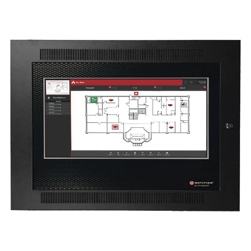 Interfaz gráfica interactiva para bomberos con pantalla táctil LCD de 22 pulgadas, para paneles ONYX y red NOTI-FIRE-NET de NOTIFIER FIRSTVISION-LCD