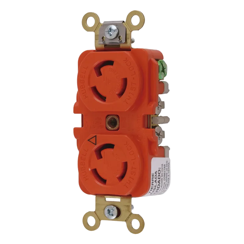 Receptáculo Duplex de Media Vuelta / 15 A 125 V CA / 2 Polos 3 Hilos / Nema L5-15R HUBBELL HUB-IG-4700A