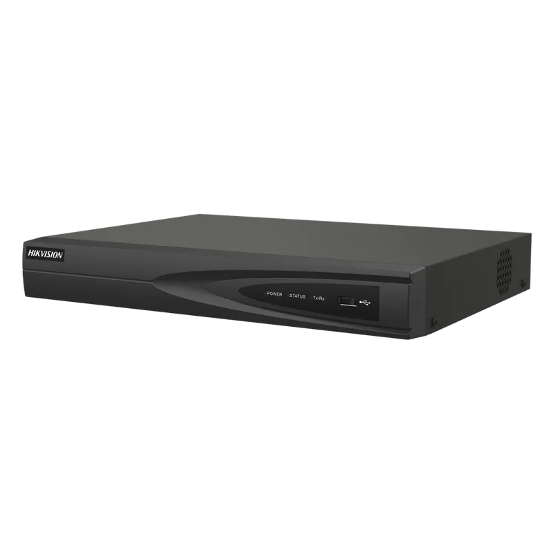 NVR 8 Megapixel (4K) (Compatible con Cámaras ACUSENSE) / 8 canales IP / 8 Puertos PoE+ / 1 Bahía de Disco Duro / Salida de Vídeo en 4K / 300 Metros PoE Modo Extendido HIKVISION DS-7608NI-Q1/8P(D)