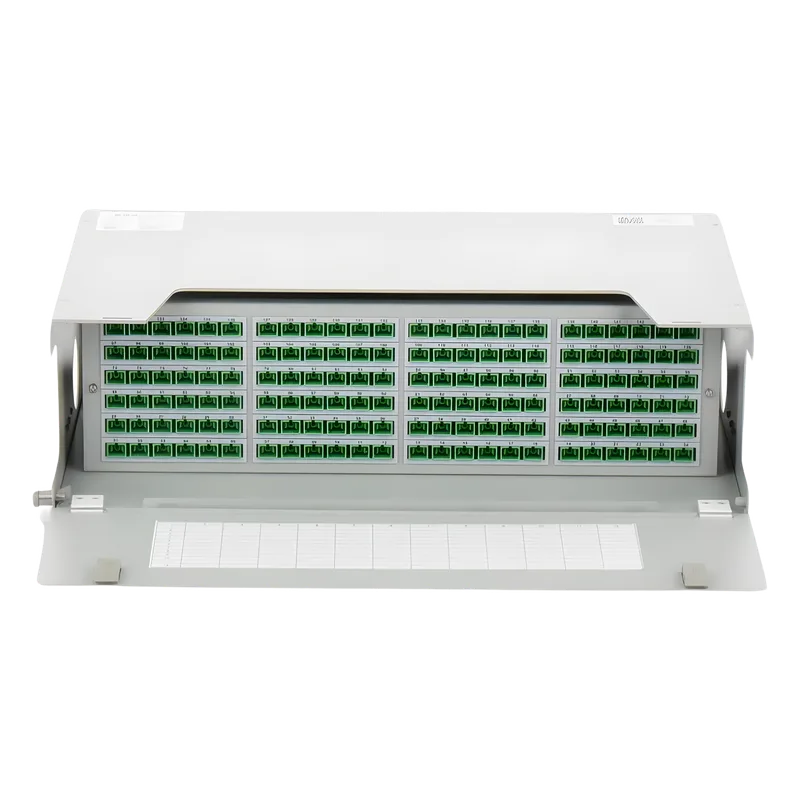 Distribuidor de Fibra Óptica para 144 Empalmes, con 144 Acopladores SC/APC y 144 Pigtails SC/APC, 19, 3 UR FIBERHOME ODU19RP-CSS144-C