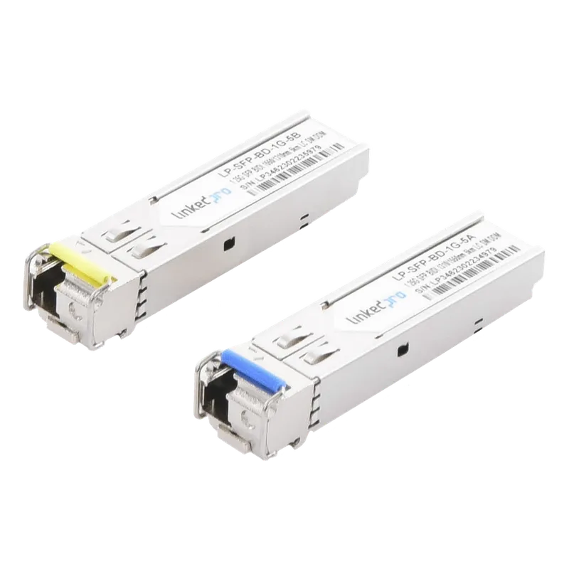 Transceptores Ópticos Bidireccionales SFP (Mini-Gbic) / Monomodo 1310 & 1550 nm / 1.25 Gbps / 1000BASE-BX / Conector LC/UPC Simplex / DDM / Hasta 5 km / 2 Piezas LINKEDPRO BY EPCOM LP-SFP-BD-1G-5