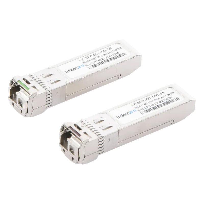 Transceptores Ópticos Bidireccionales SFP+ (Mini-Gbic) / Monomodo 1270 & 1330 nm / 10 Gbps / 10GBASE-BX / Conector LC/UPC Simplex / DDM / Hasta 5 km / 2 Piezas LINKEDPRO BY EPCOM LP-SFP-BD-10G-5