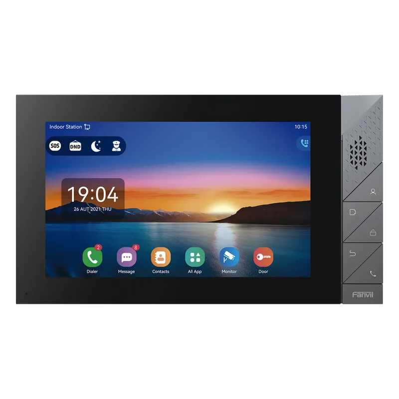 Monitor IP/SIP para interior con Android, Wi-Fi, Bluetooth, pantalla táctil de 7", audio de 2 vías, PoE, 8 interfaces de entrada de alarma. FANVIL I55A