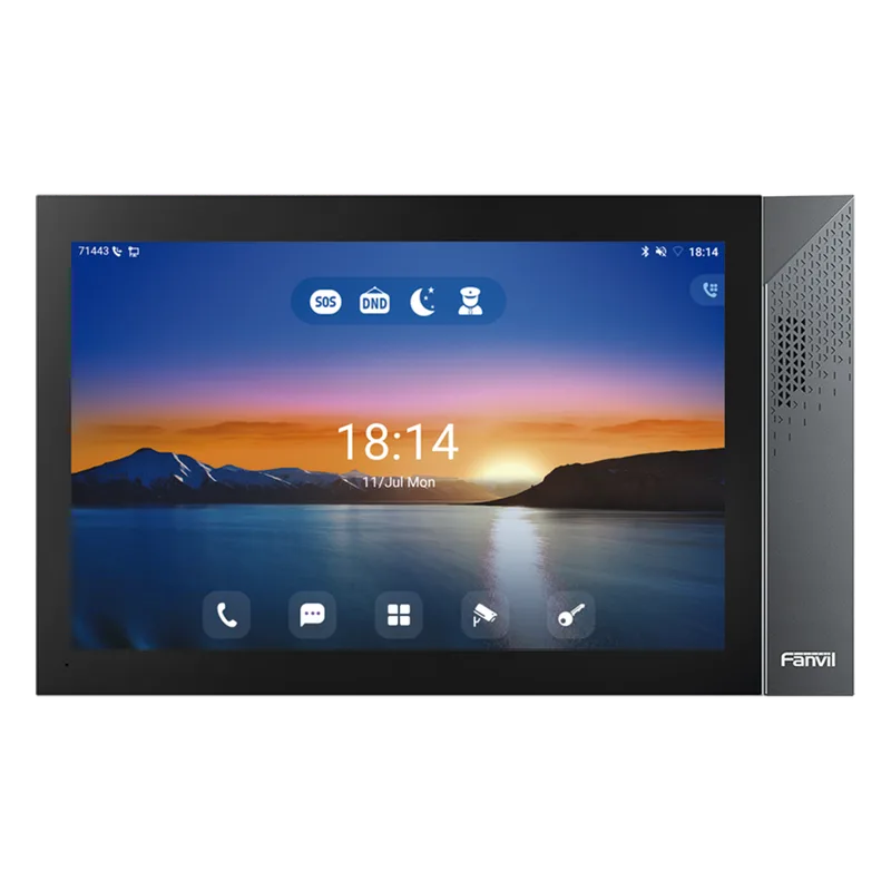 Monitor IP/SIP para interior con Android, Wi-Fi, Bluetooth, Pantalla táctil de 10.1", audio de 2 vías, PoE, 8 interfaces de entrada de alarma. FANVIL I57A