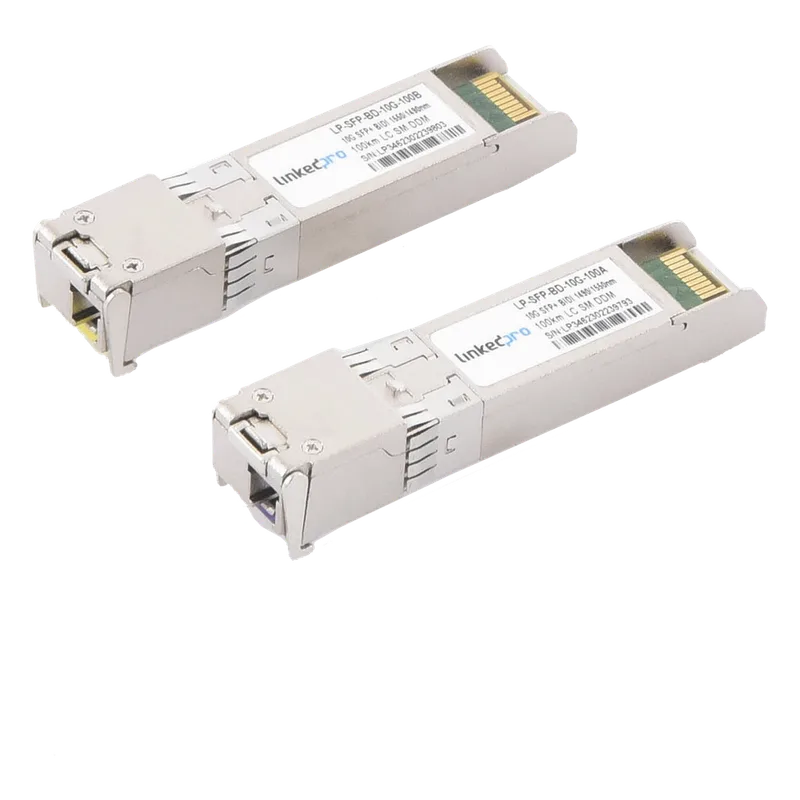Transceptores Ópticos Bidireccionales SFP+ (Mini-Gbic) / Monomodo 1490 & 1550 nm / 10 Gbps / 10GBASE-BX / Conector LC/UPC Simplex / DDM / Hasta 100 km / 2 Piezas LINKEDPRO BY EPCOM LP-SFP-BD-10G-100