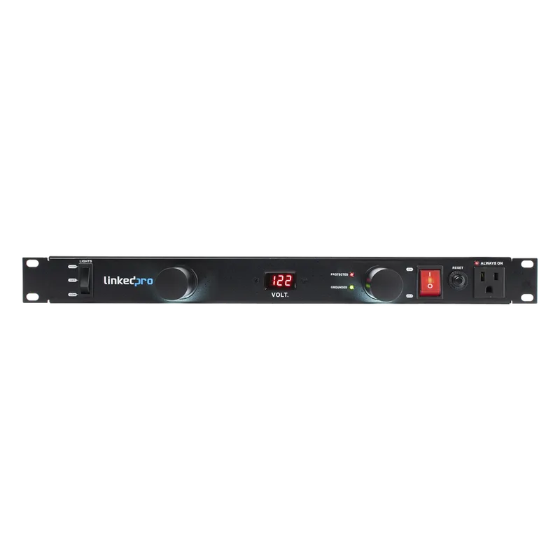 PDU para Distribución de Energía, Montaje en Rack, 11 salidas, Instalación Horizontal, de 19in, 1U, 15 Amp, 120 Vca, Con Indicador Led Y Display LINKEDPRO BY EPCOM LP-PDU-11DP