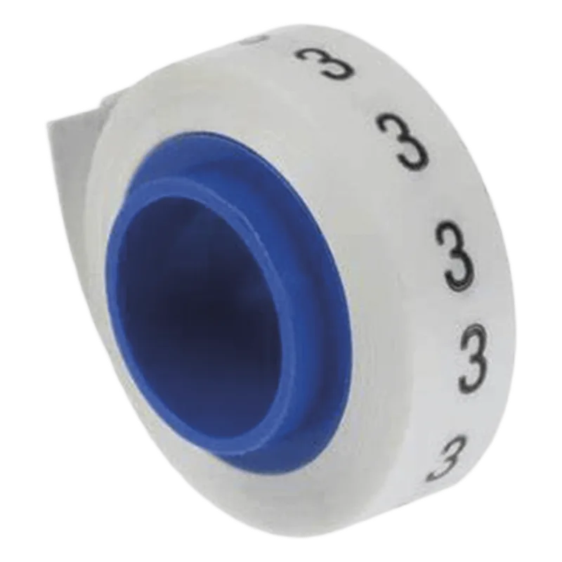 Rollo de Etiquetas Marcadoras, Pre-Impresos con el Número 3, de 2.4 Metros (7.87 Pies), Color Blanco PANDUIT PMDR-3