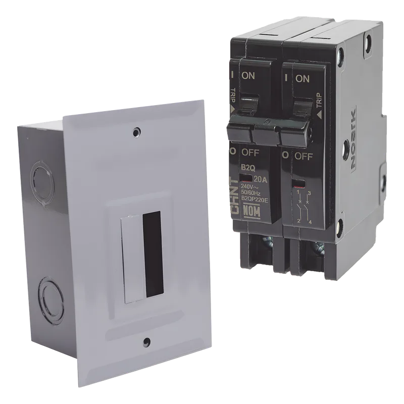 Kit Centro de Carga para empotrar con 1 Interruptor Térmico de 2 Polos, 30Amp 120/240Vca 10kA. CHINT KITC2Q230E