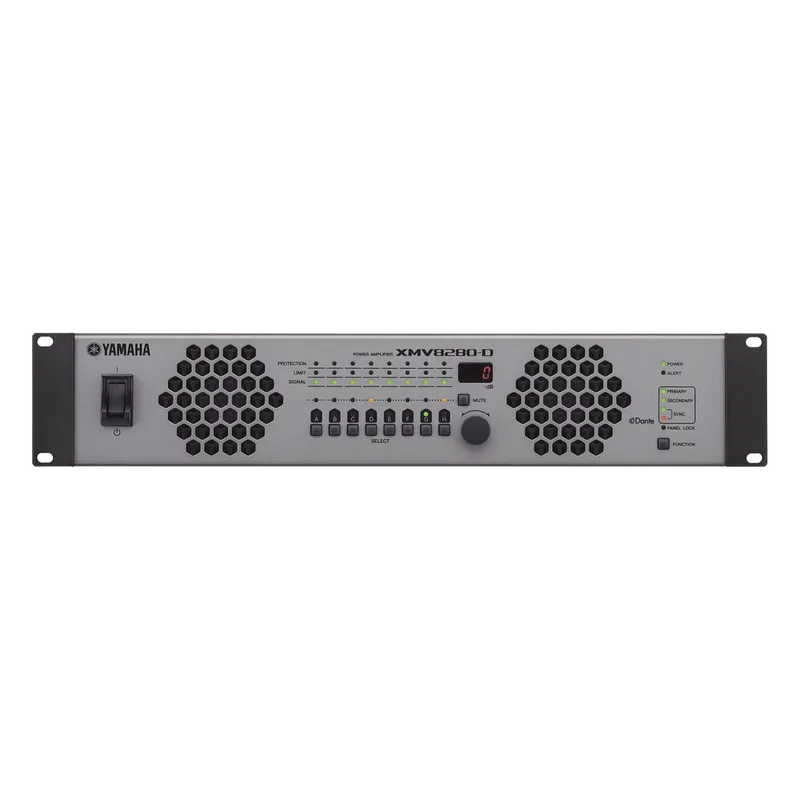 Amplificador de Audio Multicanal con Conexión Análoga / DANTE | 8 Canales, 280W | 8 OHMS | 70/100V YAMAHA XMV8280-D