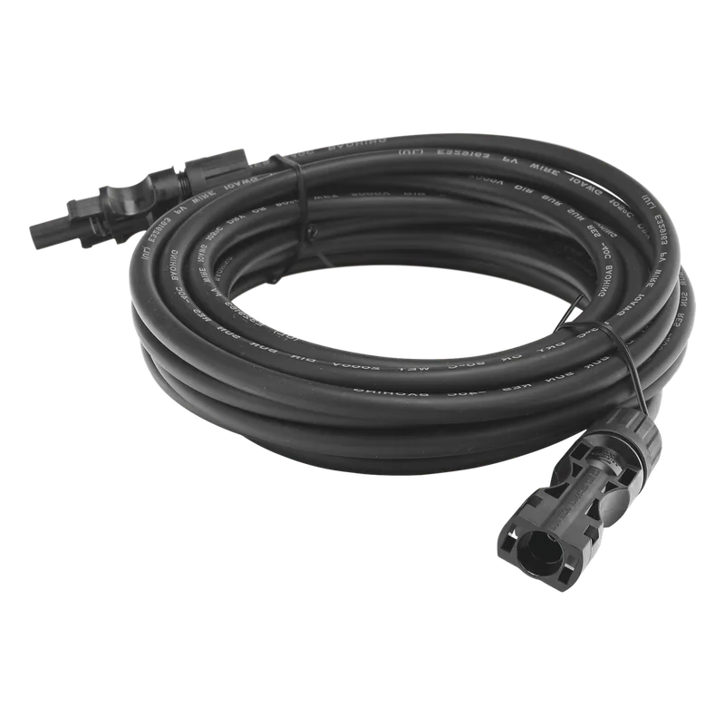 Cable Fotovoltaico 2.5 m, Negro, Calibre 10 AWG con Terminales MC4 en Ambos Extremos EPCOM POWERLINE CBLMC42P5MBLK1