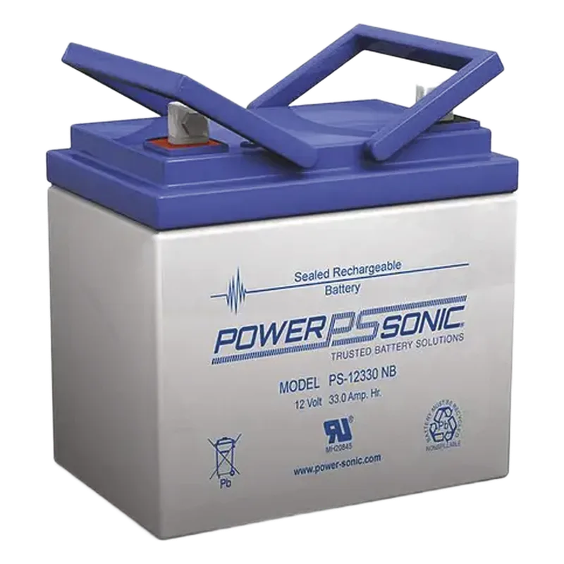 Batería 12V, 33AH, Para Respaldo, Tecnologías AGM/VRLA, 5 Años Vida Útil, Terminales NB3, Reconocida UL POWER SONIC PS-12330-NB3